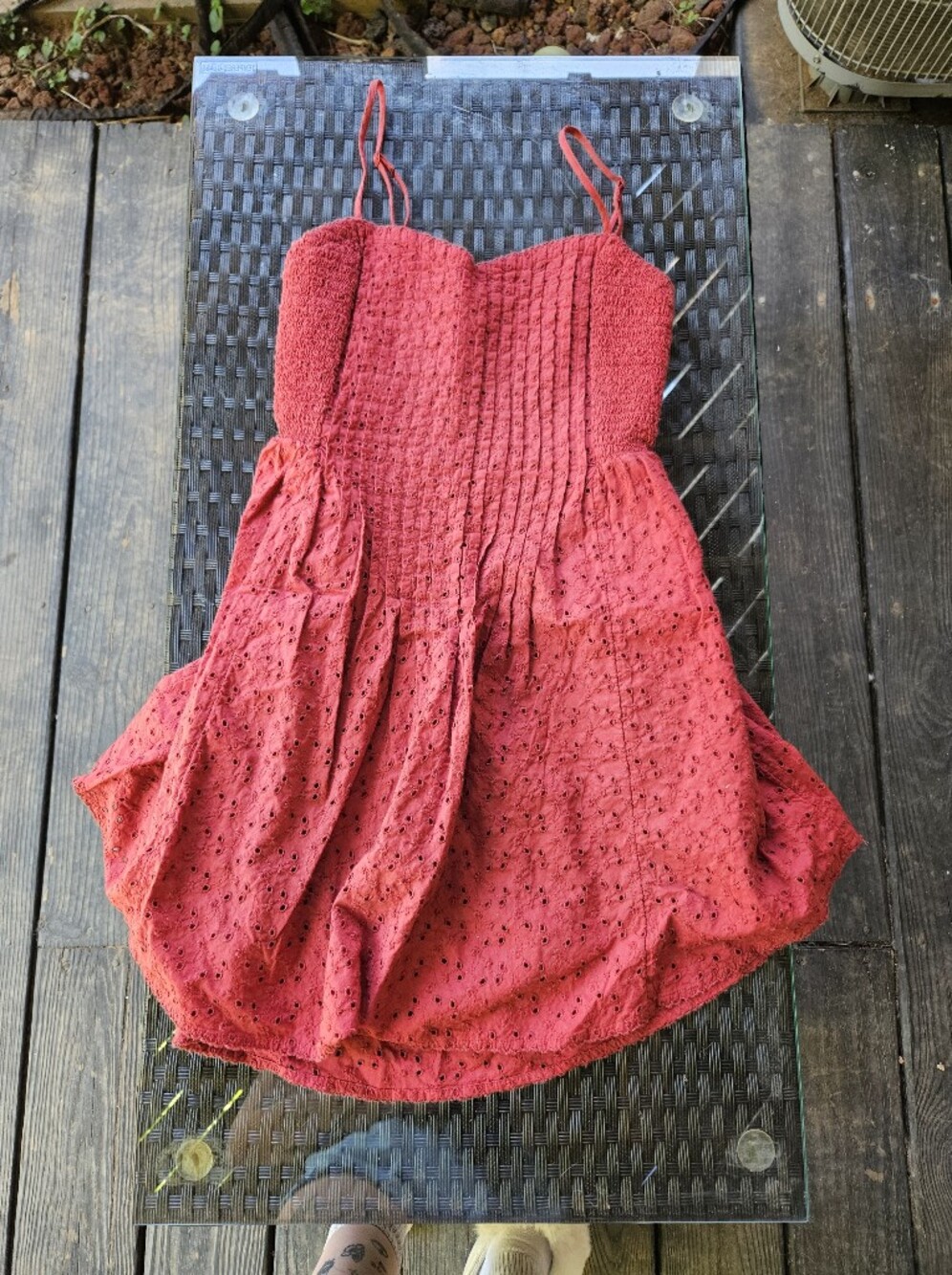 aerie Burgundy Smocked Top